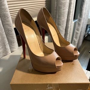 Christian Louboutin Lady Peep 150 Patent Calf High Heel